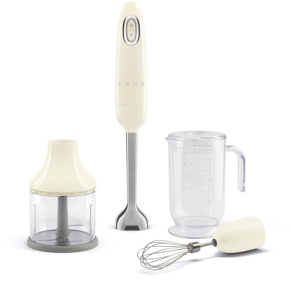 Smeg Hand Blender with Accesories 50style Cream Hbf03creu