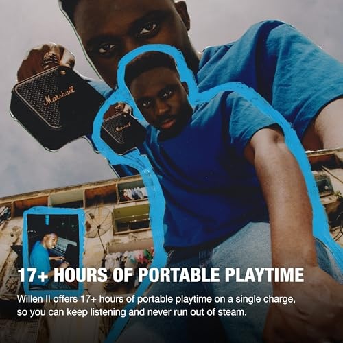 Marshall - Willen II Portable Bluetooth Speaker - Black and Brass