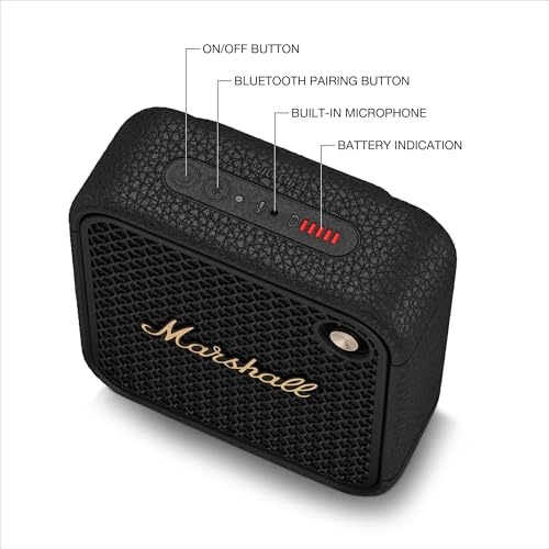 Marshall - Willen II Portable Bluetooth Speaker - Black and Brass