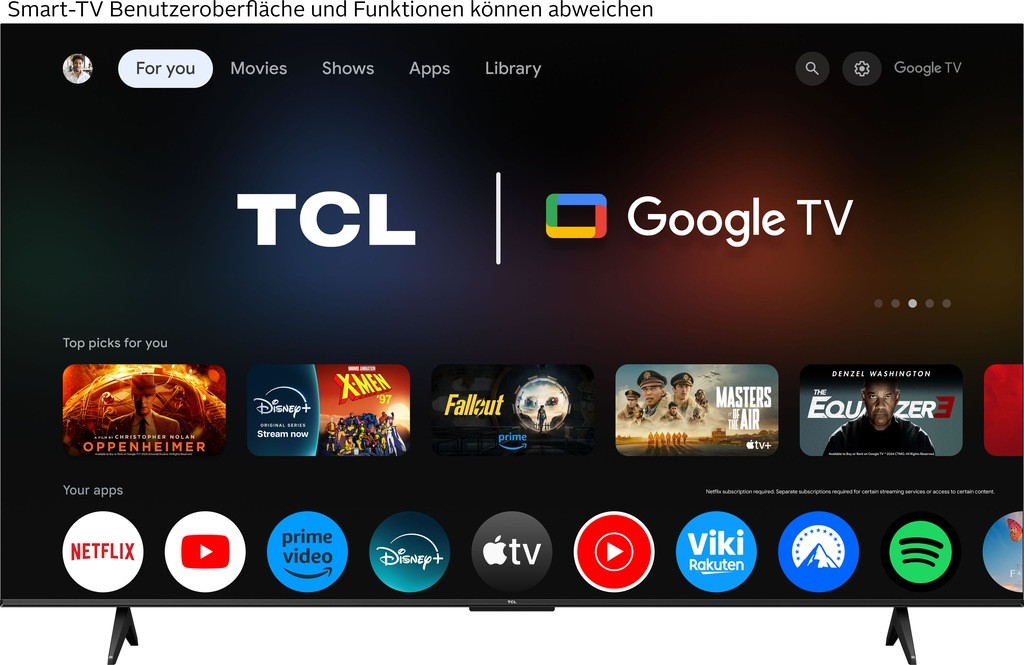 TCL LED-Fernseher 75V6CX1, 4K Ultra HD, Google TV-Smart-TV