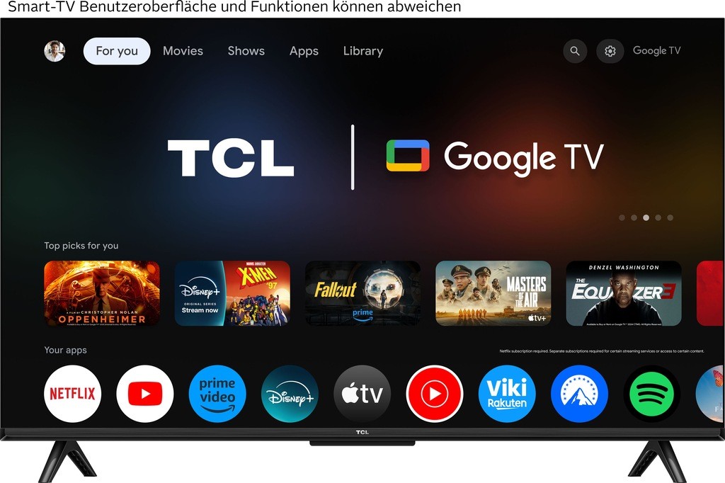 TCL LED-Fernseher 43V6CX1, 4K Ultra HD, Google TV-Smart-TV