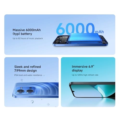 XIAOMI Redmi 15C 4G LTE (Compatible with Tmobile Tello Mint & Global) (256GB + 4GB) Unlocked Dual SIM 6.9" 50MP Model 25078RA3EL (Moonlight Blue)