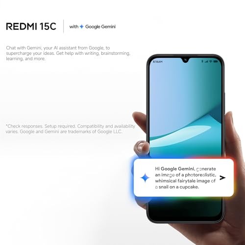 XIAOMI Redmi 15C 4G LTE (Compatible with Tmobile Tello Mint & Global) (256GB + 4GB) Unlocked Dual SIM 6.9" 50MP Model 25078RA3EL (Moonlight Blue)