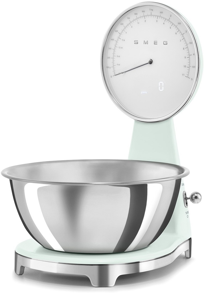Smeg KSF01PGWW 50's Style Analogue and Rechargeable Digital Kitchen Scales in Green