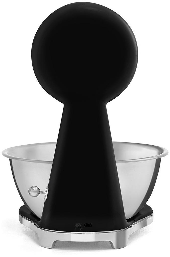 Smeg Ksf01Blww 50's Style Analogue and Rechargeable Digital Kitchen Scales with Removeable Stainless Steel Bowl, Four Units of Measurement and LCD Dis