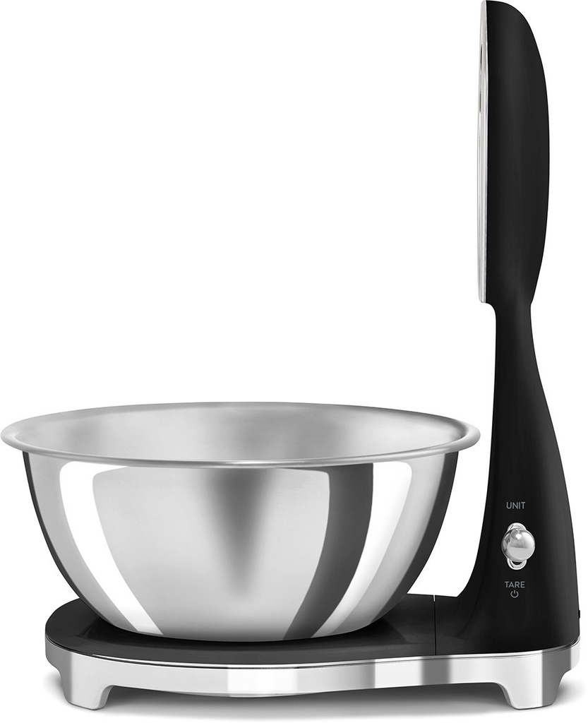 Smeg Ksf01Blww 50's Style Analogue and Rechargeable Digital Kitchen Scales with Removeable Stainless Steel Bowl, Four Units of Measurement and LCD Dis