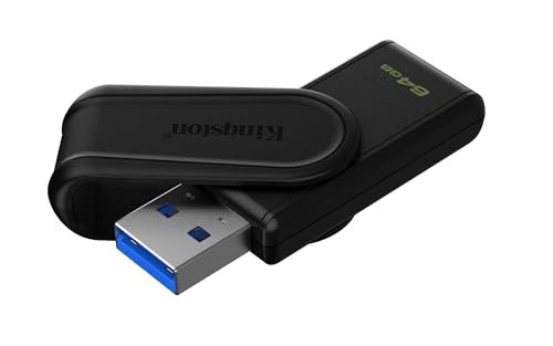 Kingston - DataTraveler Exodia S USB Flash Drive - 64 GB - USB 3.2 (Gen 1) - 1 - Black
