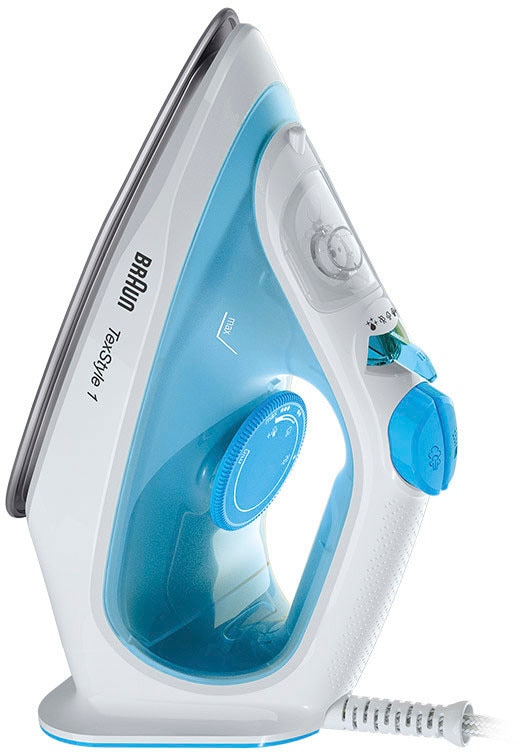 Braun Dampfbügeleisen »TexStyle 1 SI 1050 BL Mit SuperCeramic Bügelsohle, 2000 Watt, Blau«, 2000 W