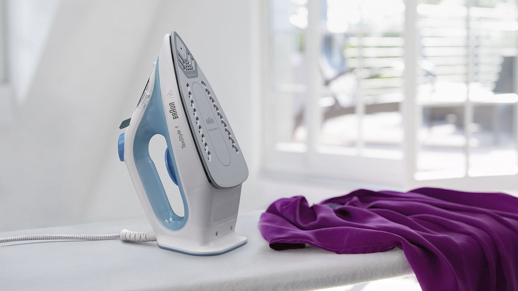 Braun Dampfbügeleisen »TexStyle 1 SI 1050 BL Mit SuperCeramic Bügelsohle, 2000 Watt, Blau«, 2000 W