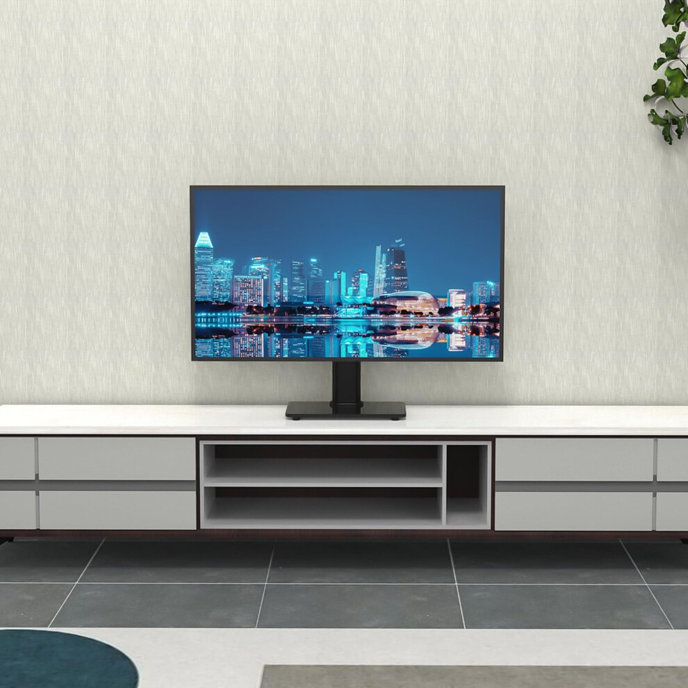 GB1005-2 Universal Table Top Pedestal TV Stand for 17"-43" LCD LED TVs, Height Adjustable TV Base Stand with Tempered