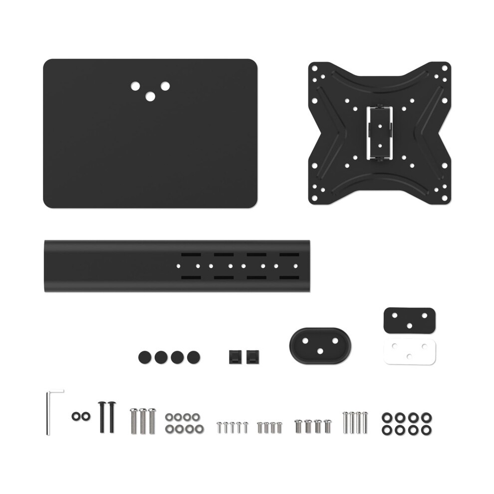 GB1005-2 Universal Table Top Pedestal TV Stand for 17"-43" LCD LED TVs, Height Adjustable TV Base Stand with Tempered