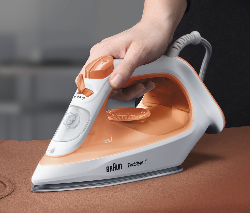 Braun TexStyle 1 SI 1009 Ferro Da Stiro a Vapore Piastra Antiaderente 1900W Arancione/Bianco