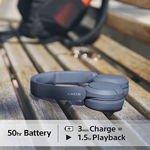 Sony WH CH520L on Ear Wireless Bluetooth Headphones in Blue