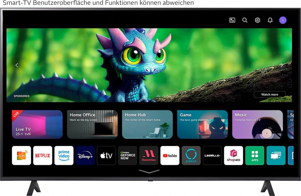 LG LED-Fernseher »65UR75006LK«, 4K Ultra HD, Smart-TV, α5 Gen6 4K AI-Prozessor, 2.0 -Soundsystem Mit 20W