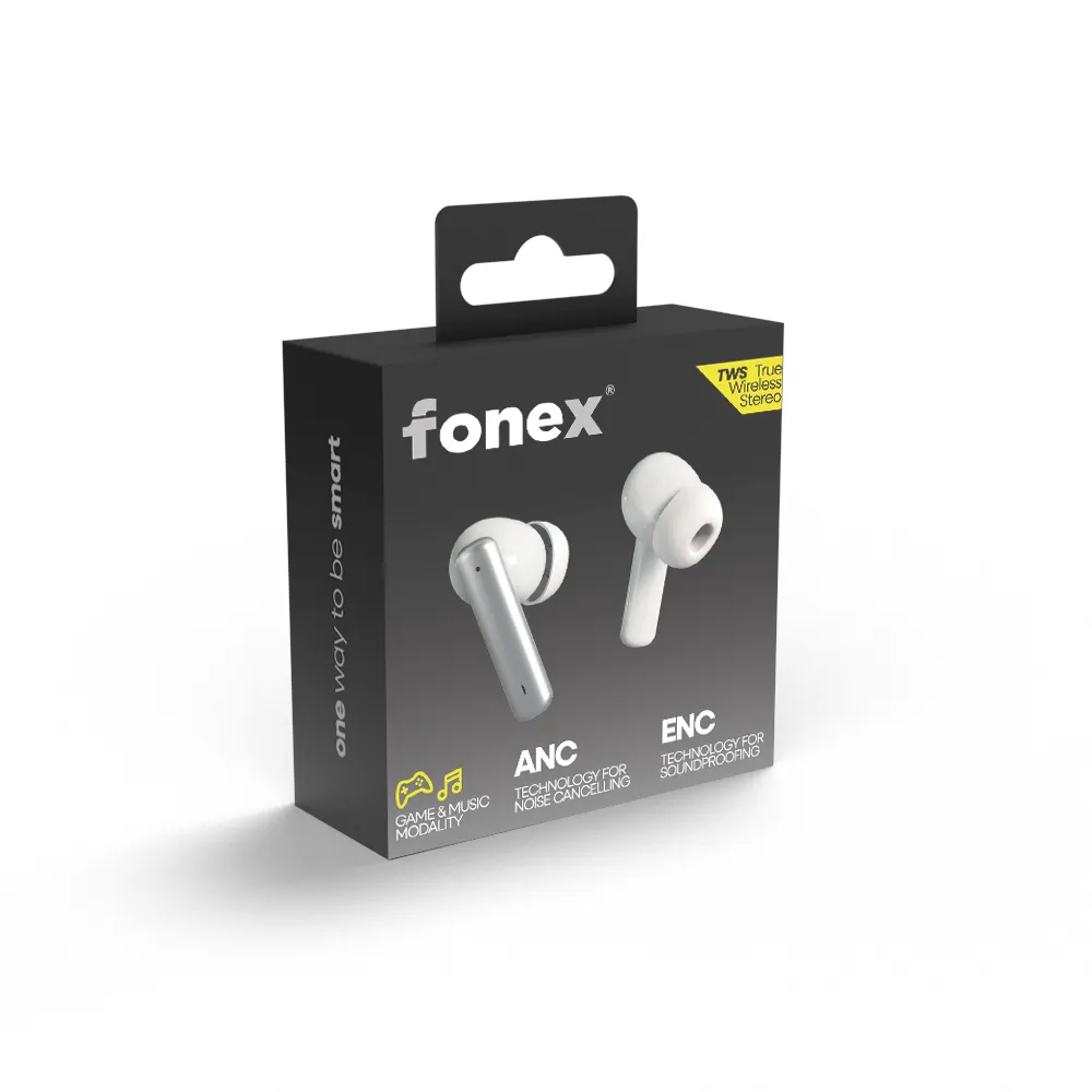 AURICOLARI BLUETOOTH BHF4 TWS (ANC+ENC) 5.3 STEREO WHITE FONEX