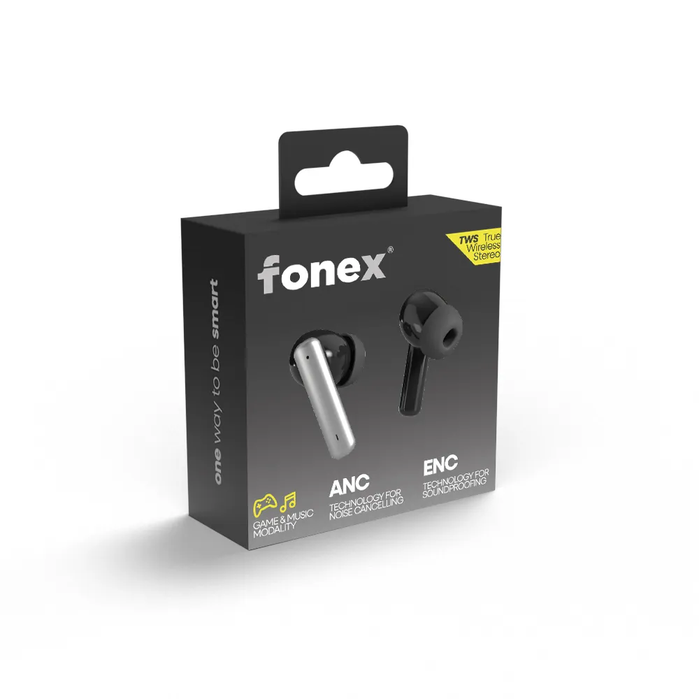 Fonex auricolari bluetooth BHF4 TWS (ANC+ENC) 5.3 Stereo Black