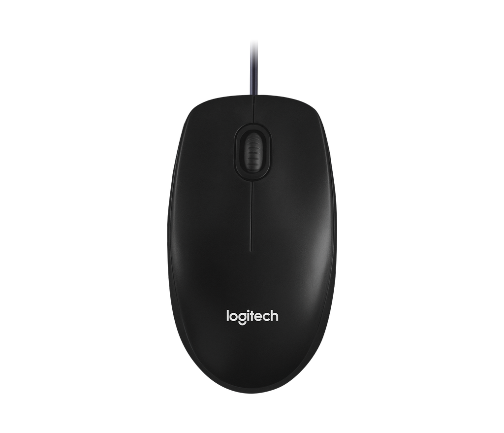 Logitech M100 Optical USB Mouse with Ambidextrous Design in Black