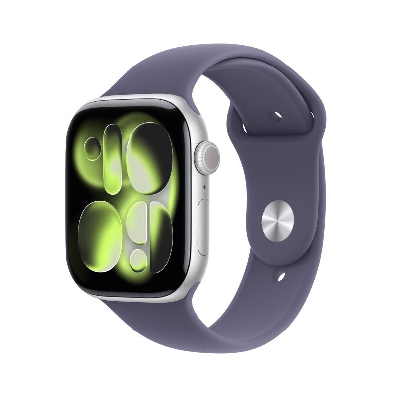 Apple Watch Series 11 Gps 46mm Cassa Alluminio Argento Con Sport Band Viola Nebbia - S/m