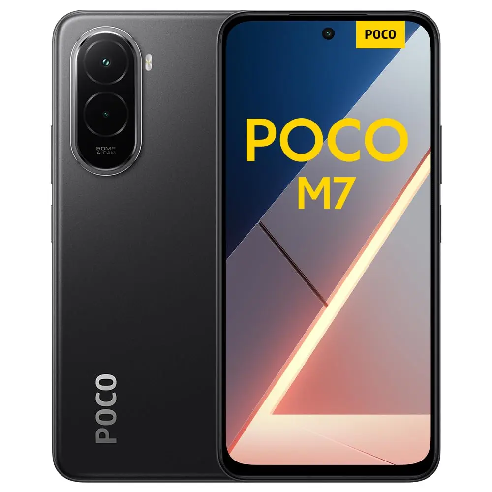 POCO M7, Smartphone 6+128GB, Display FHD+ da 6,9" 144Hz, Snapdragon 685, Doppia fotocamera AI da 50MP, Batteria da 7000mAh, Garanzia di 2 anni, Nero