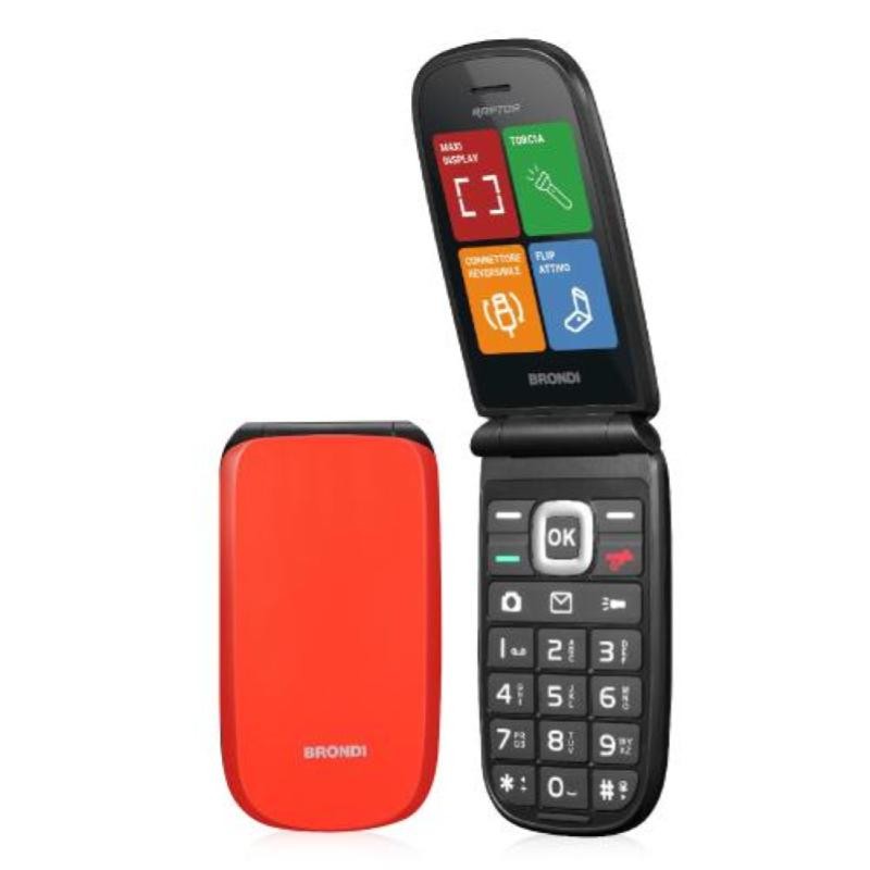 Brondi Raptor 2.8`` Dual Sim Tasti Rapidi Torcia Flip Attivo Orange Metal