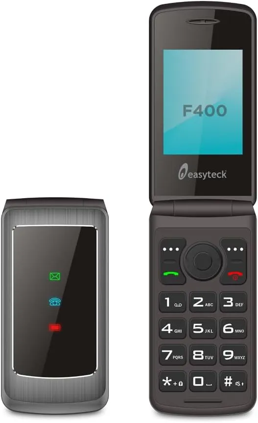 KIT CELL. SENIOR EASYTECK S400 2,8"/1.4" FOLD 4G VoLTE GPS+SOS BAND BLACK°