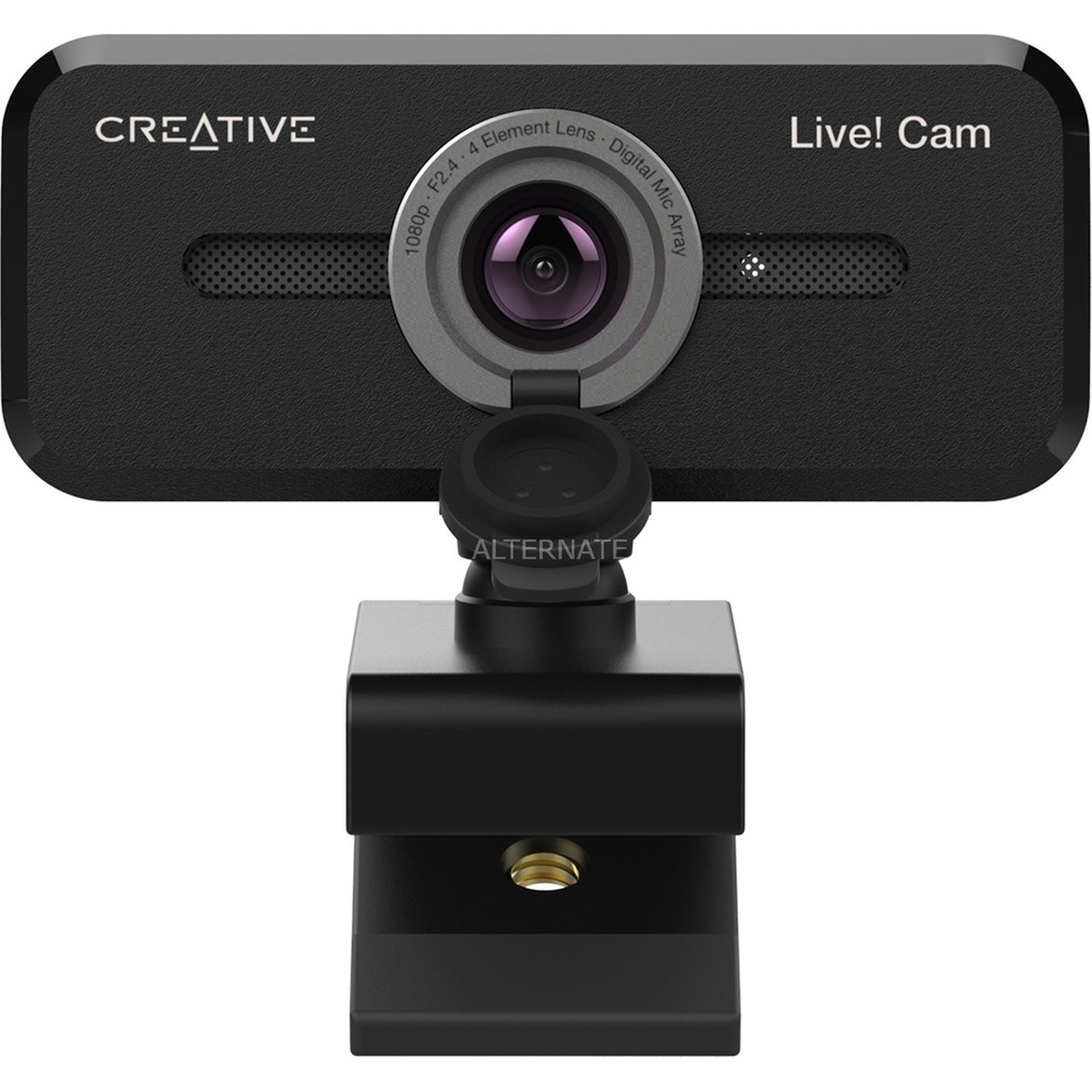 Creative Live! Cam Sync 1080p V2 Full HD Wide-Angle USB Webcam with Auto Mute and Noise Cancellation for Video Calls, Improved Dual Built-in Mic, Priv
