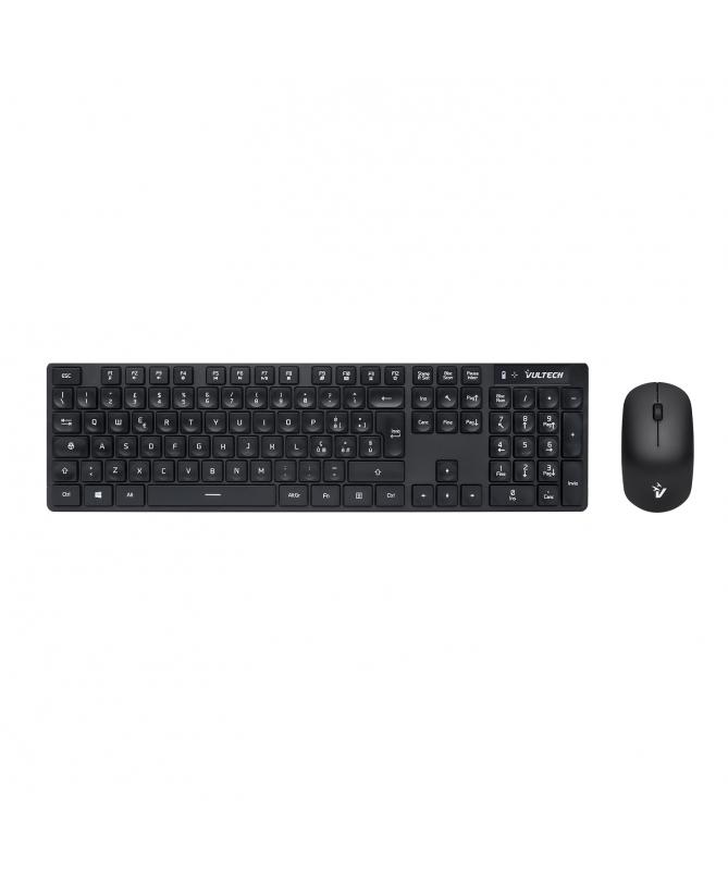 Vultech Tastiera e Mouse Wireless Slim KM-831W