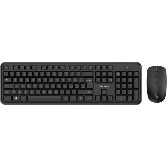 Vultech tastiera KM-811W (Italiano, Senza Fili), Tastiera, Nero