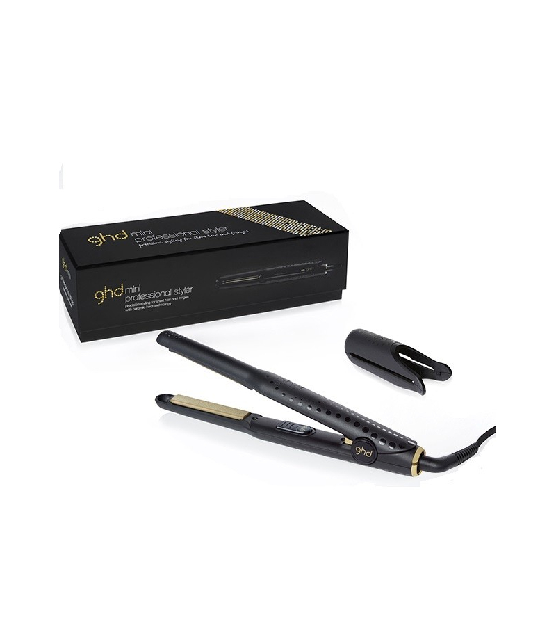 Ghd Mini Piastra per Capelli Corti e Frange con Lamelle Sottili, Nero e Oro