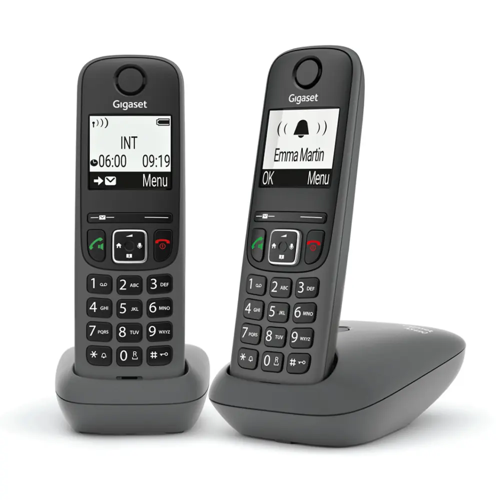 Gigaset Cordless AS490 Duo Black + vivavoce