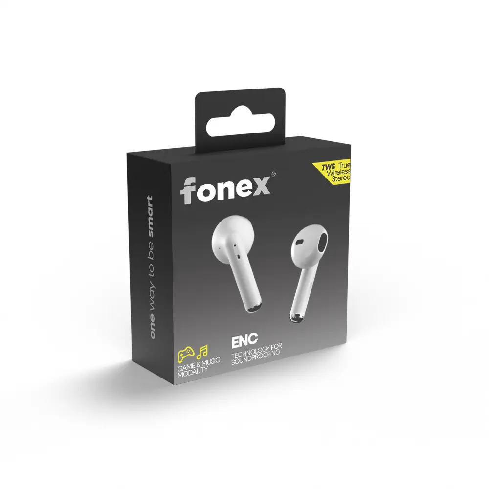 Fonex auricolari Bluetooth BHF3 con custodia di ricarica | Bianco