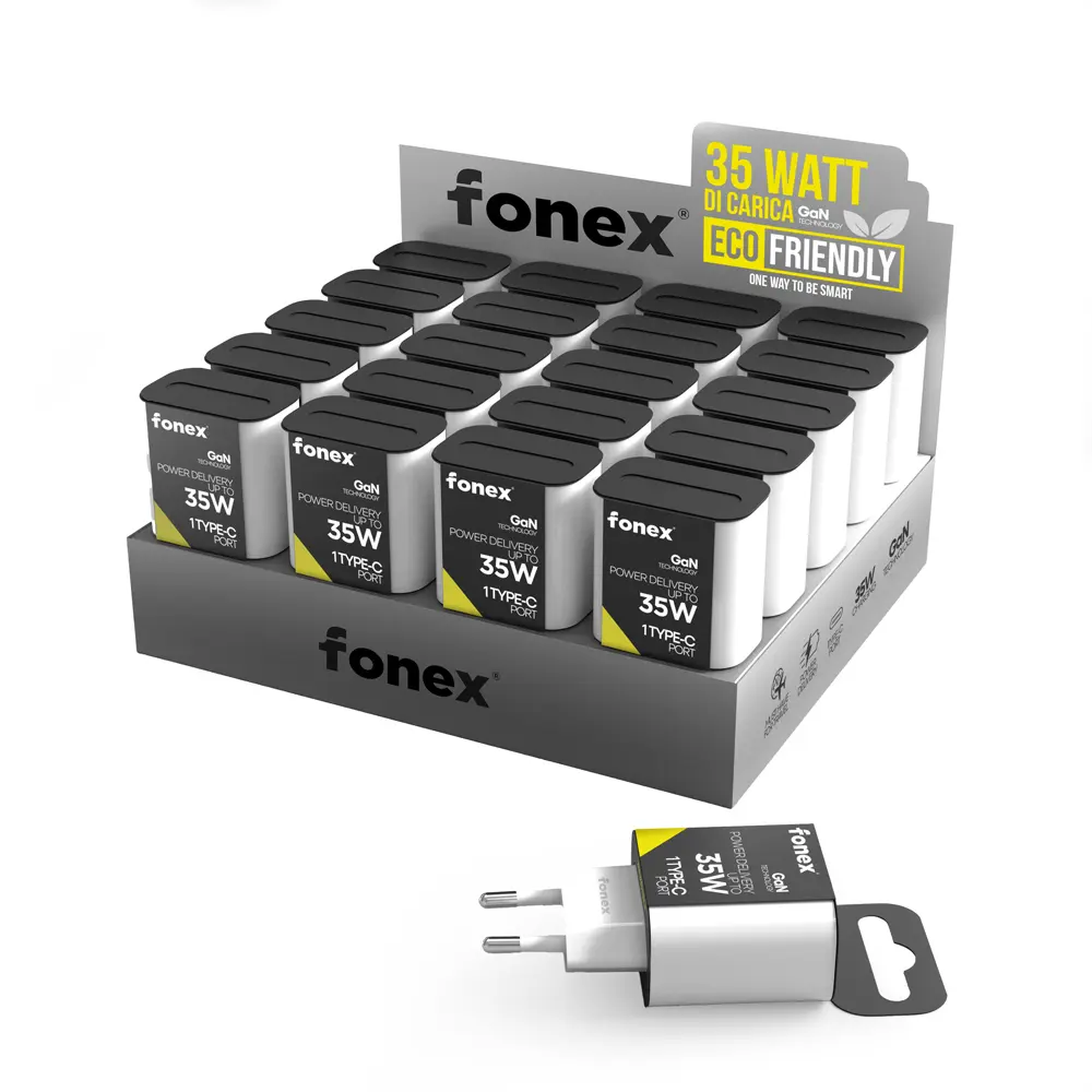 Fonex caricatore 35W con porta Typc-C| Bianco