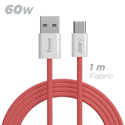 Fonex Cavo di ricarica rosso USB TO USB C 1m