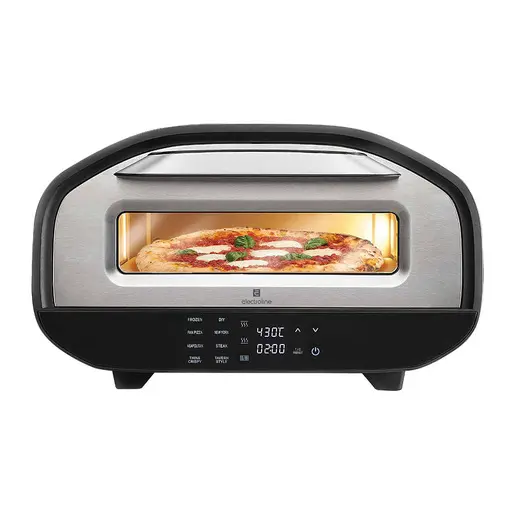 Electroline EKFP1230 Forno Elettrico per Pizza 1 pizza(e) 2200 W Nero, Grigio, 1 pizza(e), Nero, Grigio, 30 cm, Digitale, 430 °C..
