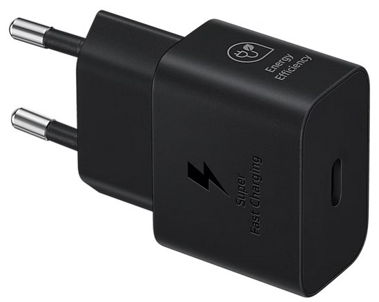 Samsung 25W Power Adapter, Black, Euro Plug, USB Type-C