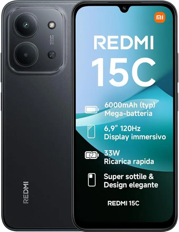 Redmi 15C 4G  50MP AI Dual Kamera 6000mAh 4+4 256gb Black