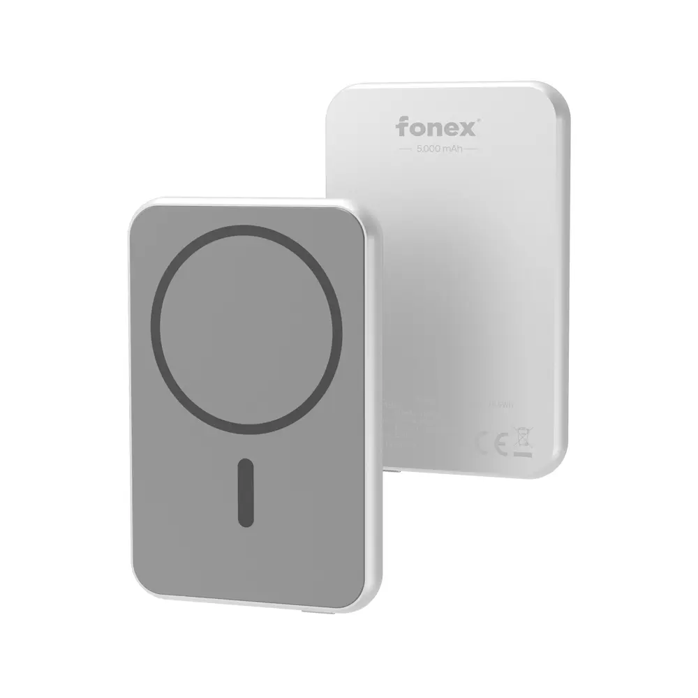 Fonex power bank da 5.000 mAh Magsafe | Bianco metallico