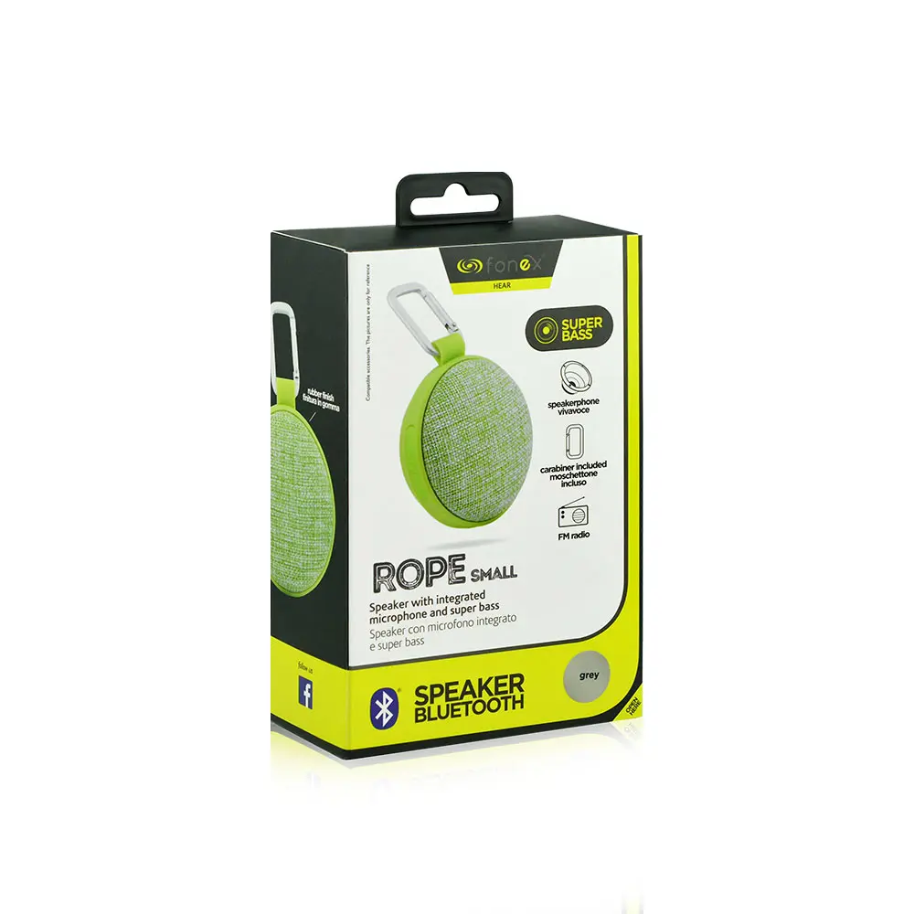 SPEAKER BLUETOOTH PORT. ROPE SMALL SOUND 3W GREEN Fonex