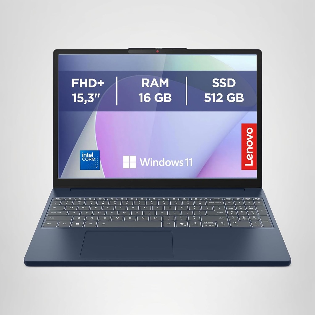 Lenovo IdeaPad Slim 3 Notebook 15,3” WUXGA (1920x1200), Intel Core 7 240H, 16GB RAM, 512GB SSD, Windows 11 Home, WiFi 6 - Cosmic Blue