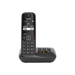 Gigaset Telefono Cordless As690 Black Dect Con Segreteria
