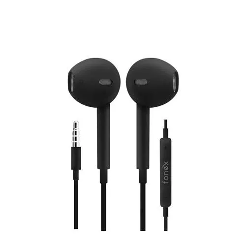 Fonex Auricolari Stereo Classic 3,5 Mm. + Microfono Black°
