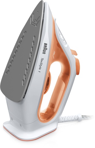 Braun TexStyle 1 SI 1009 Ferro Da Stiro a Vapore Piastra Antiaderente 1900W Arancione/Bianco