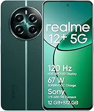realme 12+ 5G Smartphone 8+256 GB con NFC, Sony LYT-600 OIS, Chipset Dimensity 7050 5G, Display AMOLED da 120 Hz, Smart Touch antipioggia, SUPERVOOC da 67 W, Pioneer Green