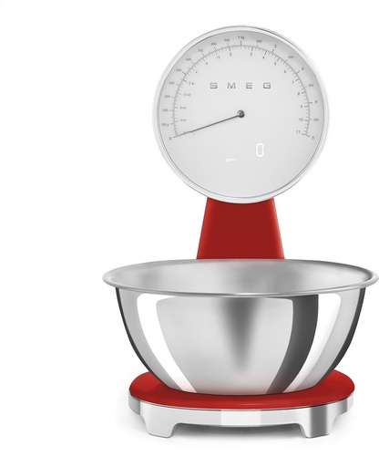 Smeg Bilancia da cucina analogica e digitale Rosso  50's Style