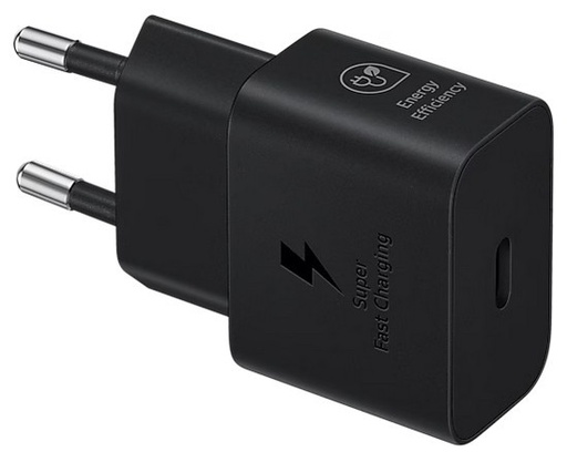 Samsung 25W Power Adapter, Black, Euro Plug, USB Type-C